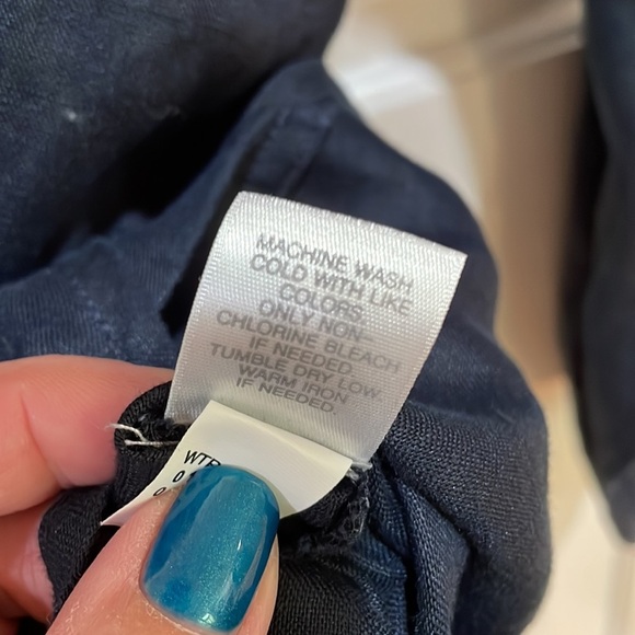 NWT J.Jill || Love Linen Deep Blue Linen Button Down; Size XL Tall - Picture 11 of 11